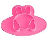 Kuke 安全シリコン素材　かわいいウサギの形　お食事マット　子供用　水洗い　赤ちゃん　洗える　ランチョンマット　食器　吸盤付き