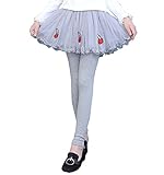 Ainial　レギンス　子供　女の子　春秋　スカート付き　スカッツ　チュール　ふわふわ　可愛い　花の刺繍　おしゃれ　スパッツ　キッズ　ガールズ　ロングパンツ　ボトムス　長ズボン　通園　通学