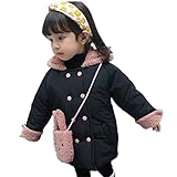 MARIAH(マリア)子供服 子供コート 長袖 フード付き 裏起毛 女の子　ブラック　130cm