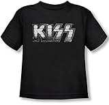 Trevco Kiss-Heavy Metal Short Sleeve Toddler Tee, Black - Large 4T
