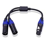 Poyiccot XLR 分岐ケーブル 30cm、XLR (メス) to 2(オス) Y型 マイクケーブル、DMXケーブル 分岐 マイク録音用 プロ録音 コンデンサマイク等