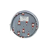 PANCY ミニ財布 レディース 丸形小銭入れ 帆布製 コインケース 可愛い プリント コイン イヤホン 収納バッグ 韓国風(グレー)