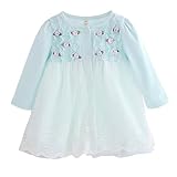ベビー　ワンピース　ドレス　70～80　80～90　90～100cm　秋　長袖　ベビー服　女の子　綿　コットン　レース　プリンセス　花柄　パーティー　結婚式　入園式　通園　出産お祝い　カジュアル　白/