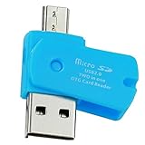 Muxika OTG Micro USB to USB 2.0 Micro SD TFカードリーダーアダプタfor Cell Phone US サイズ: One Size カラー: ブルー