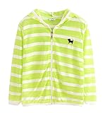Plus Nao(プラスナオ) ジップアップパーカー 子供服 長袖 ボーダー柄 男児 女児 男の子 女の子 キッズ KIDS 薄手素材 フード付き 羽織り 上 100 グリーン