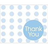 8-count Baby Shower Thank Youカード、パステルブルードット