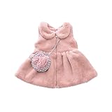 Pojour ベビー服 子供服 女の子 冬秋 防寒 厚い無地コート 可愛いベスト 厚手 フワフワ バッグ付き 暖かいベスト ベビールームウェア 普段着 カジュアル 旅行 記念日 プレゼント ピンク