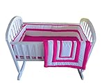 Baby Doll Bedding Modern Hotel Style Cradle Bedding, Hot Pink by BabyDoll Bedding