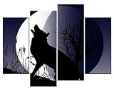 SmartWallArt – 4パネル壁アートペイントWolf画像キャンバスのStretched by木製frames-for Living Room Decorまたはギフトとして SWA-A-008