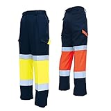 高視認性防護 パンツ AZ LITE 13200 (4L, 蛍光オレンジレッド)