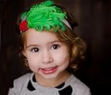 Lovely Ovely Unusalコットン女の子ベビーレッドグリーンローズグリーンフェザーヘアバンドヘッドバンド