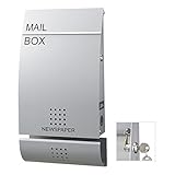 LEON 郵便ポスト mail box デザイナーズ ポスト MB4502 ステンレス (マグネット付き) シルバー