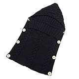 杜屋トヤ　赤ちゃん用おくるみ　ブランケット　寝袋　ベビー抱っこひも　柔らかい　オールシーズン　ニット　フード付き　無地　ねじれ　出産祝いプレゼント　新生児　ベビー　70 x 39 cm / 0-12 