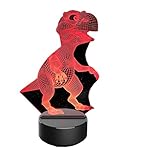 OVERMAL Dinosaur 3dナイトライトテーブルデスクランプ7色3d Optical Illusionライト
