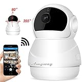 防犯カメラ Amyway WIFI ワイヤレス監視カメラ スマホで遠隔監視・操作 P2P 警報機能 暗視撮影 動体検知 双方向音声 ベビーモニター 日本語説明書