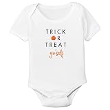 Trick or Treat Yo 'selfオーガニックコットンベビーボディスーツ カラー: ホワイト