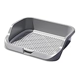 Bothyi 犬 トイレ 犬 トイレトレー ワイド 保護掃除が簡単 ペットトイレ トレーニングトイレ メッシュトレ メッシュトレー 犬トイレトレー 飛び散り防止壁プレート付き 犬トイレトレー 犬用トレイボックス屋内/屋外 中型犬 小型犬, グレー