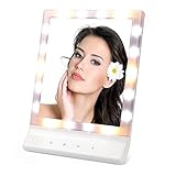 thosdt LEDメイクアップミラー、複数のイルミネーション設定コスメティックミラー、大画面Beauty Mirror with 18 LEDライト、USB Chargeable、スマートタッチ壁マ