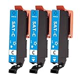 エプソン用 SAT SAT-C互換 インクカートリッジ シアン 3本セット 増量版【残量表示】対応機種 EP-712A EP-713A EP-714A EP-715A EP-716A EP-812A EP-813A EP-814A EP-815A EP-816A