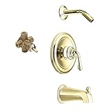 Moen KTSMO-P-T2449NHP Monticello Showerhead and 6-Inch Spout, Polished Brass [並行輸入品]