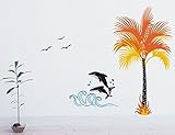 Pop Decors Dolphin/Coconut Tree Beautiful Wall Stickers for Kids Rooms [並行輸入品]