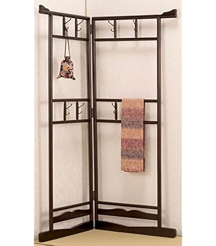 Amazon｜木製 ハンガーラック 洋服掛け に便利な掛け金具付きの衣桁