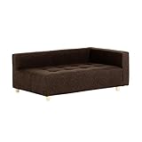 arne ベンチソファ ベンチ イス 背もたれ 肘掛け 片肘付き コーナーソファー Baggy DX-L 3×5 ファブリック ダークブラウン