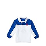 ポロラルフローレン ビッグポニー 切り替え ラグビー長袖ポロシャツ ブルーマルチ (男の子12～24か月用) 12Mサイズ [並行輸入品]