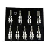 B Blesiya プロ仕様　ソケットセット（9個） 六角 3/8インチ パワーナットドライバ ドリルビットアダプタ 　