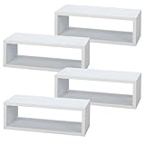 AZUMAYA（東谷） パズル式オープン収納ラック NWS-556 4個セット ホワイト