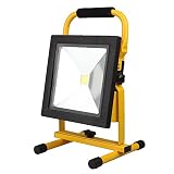 DoubleTop 超薄型 LED投光器 充電式 50W 昼光色 6500K IP65防水 バッテリー内蔵 ポータブル アウトドア
