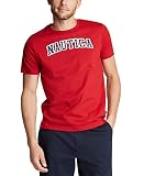 Nautica メンズ 半袖 綿100% ノーティカルシリーズ グラフィックTシャツ, ノーティカ レッド/レッド, Small