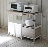 レンジ台 ゴミ箱上ラック コンセント付き キャスター付き レンジラック レンジボード ゴミ箱 置き場 キッチンラック ラック 棚 収納 キッチン キッチンカウンター アイボリー
