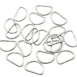 [KUKU工房] Dカン レザークラフト金具 (内径25mm, シルバー) 20個セット