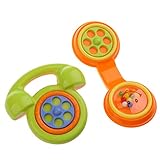 MagiDeal 2pcs赤ちゃん幼児用おもちゃ電話RattleハンドShakingベルハンドベル幼児教育ベビーベッドベビーカーPram Toy Kidsごっこゲーム