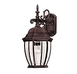 Savoy House 07086-AG Exterior Collections 1-Light Outdoor Wall Sconce, Autumn Gold Finish with Clear
