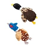 犬用 ぬいぐるみ おもちゃ アヒル型 2個セット｜音が鳴る エアバッグ内蔵｜詰め物なし｜小型犬・中型犬向け 室内遊び対応｜Calibonbon