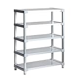 選べる幅サイズ31段階！軽量アルミ製 収納ラック5段 棚板奥行36cm 高さ110cm 幅バリエーション 30～180cm (80cm)