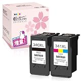【Delightcolor】再生インク Canon（キャノン）用BC-340 XL+BC-341 XL（ブラック+カラー）2個セット(BC340+BC341 大容量）残量表示付【対応機種】PIXUS(TS5130・TS5130S ・ MG4230・MG4130・MG3630・MG3530・MG3230・MG3130・MG2130・MX523・MX513)