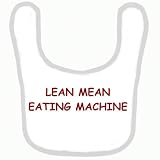 BABY BIB 1030 BLUE RIM LEAN MEAN EATING MACHINE QUALITY FUNNY BABY BIB by SIGNS 2 ALL