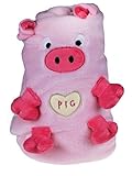 Premium Pink Toddler's Blanket with Roll Up Pig Design by Clever Creations