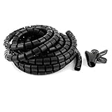 uxcell コルゲートチューブ スパイラル チューブ 25mmx5M ケーブルワイヤ オーガナイザー コード