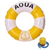 浮き輪 浮輪 うきわ 子供用 大人用 フロート O型 水遊び 水上ハンモック 強い浮力 海遊び 男女兼用（イエロー）