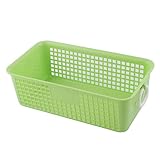 uxcell ストレージ 小物 整理箱 バスケット箱 家庭用品 プラスチック 長方形 グリーン 20 x 11 x 7cm