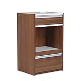 arne キッチンラック 伸縮 R+レンジ 60L ロータイプ 幅56～100.8cm 高さ90cm ブラウン