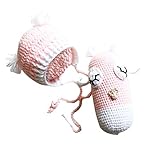 Baosity 女の子　男の子　かぎ針編み　帽子　おもちゃ　赤ちゃん　写真プロップ　全5色 - ピンク