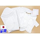 福袋 セレモニー6点セット（天使の羽根シリーズ）　日本製　春夏　アフガン　ツーウェイオール短肌着　コンビ肌着　ハンカチ２枚　退院セット