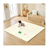 GU MODE プレイマット シームレスプレイマット ベビーマット 折りたたみ 持ち手が付く 厚み3cm 収納しやすい 厚手 ノンホルム 防水 防音 (ホワイト, 120x160cm)
