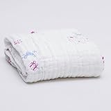 Binztec ベビーバスタオル 柔らかく 天然有機コットン6層ガーゼ (そり)