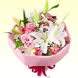 お祝い　花キューピット ユリのブーケ